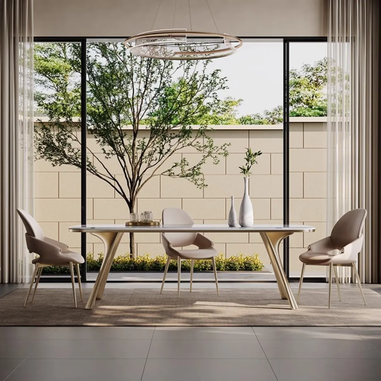 Обеденный стол из натурального роскошного камня BANG 36455-29