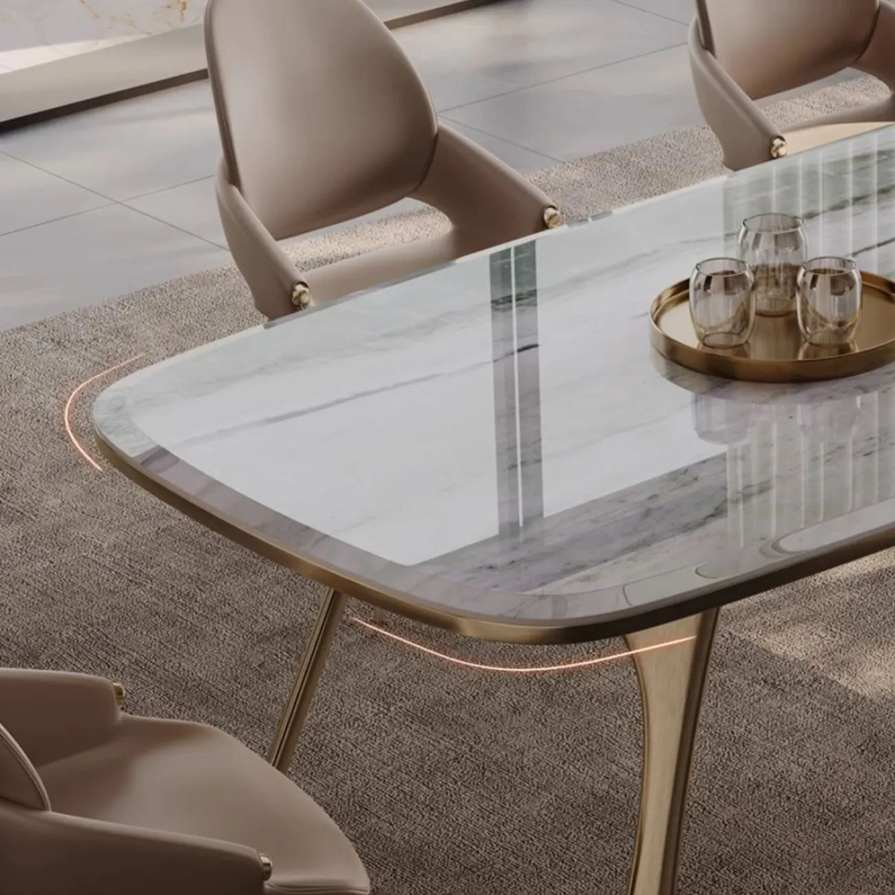 Обеденный стол из натурального роскошного камня BANG 36455-29