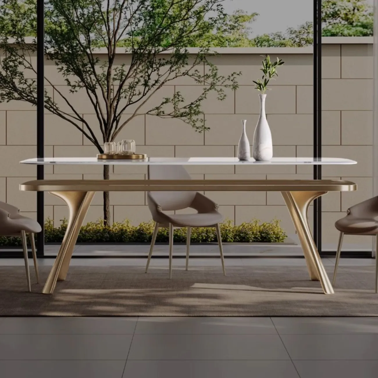 Обеденный стол из натурального роскошного камня BANG 36455-29