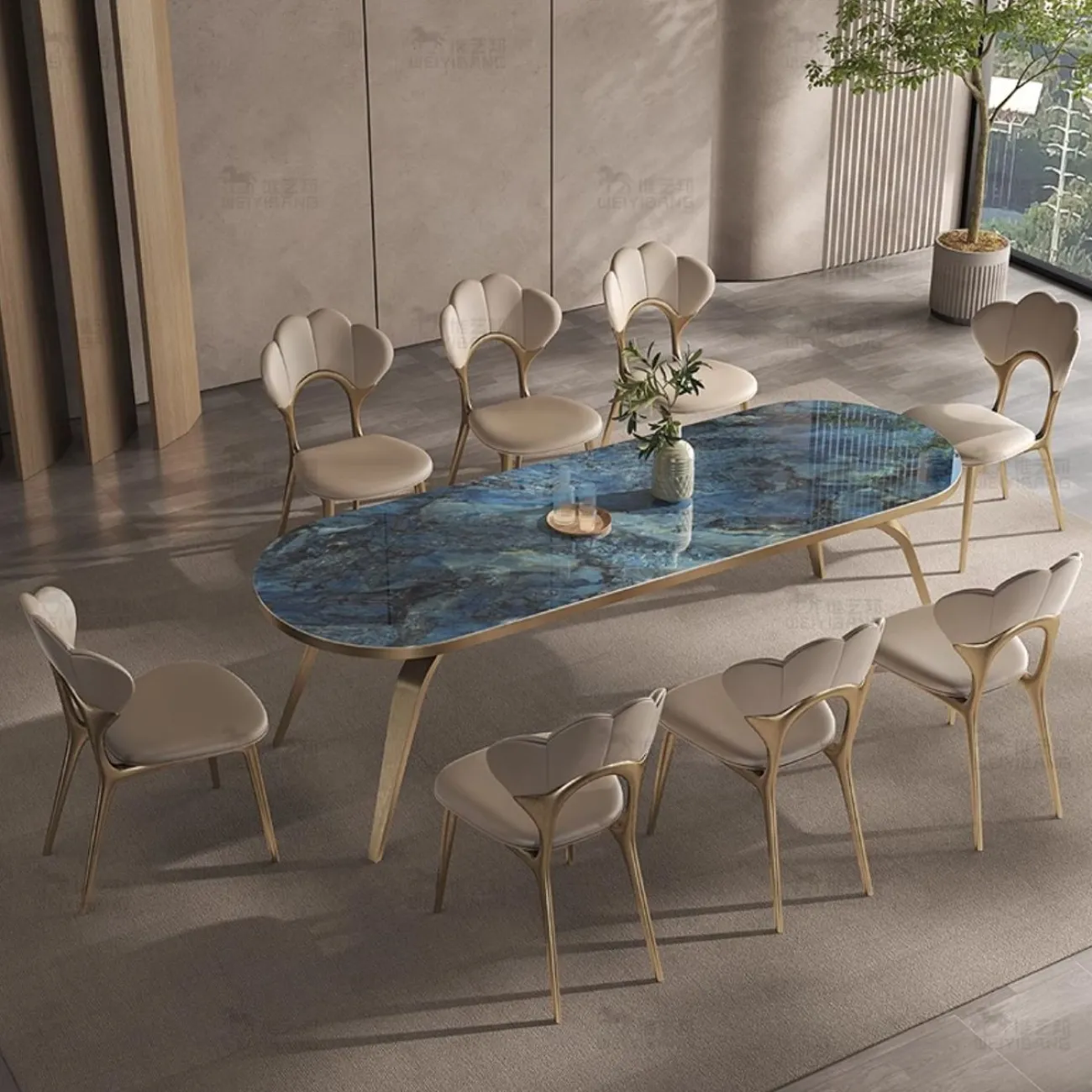 Итальянский каменный обеденный стол из мрамора BANG 36456-29 Итальянский каменный обеденный стол из мрамора BANG 36456-29