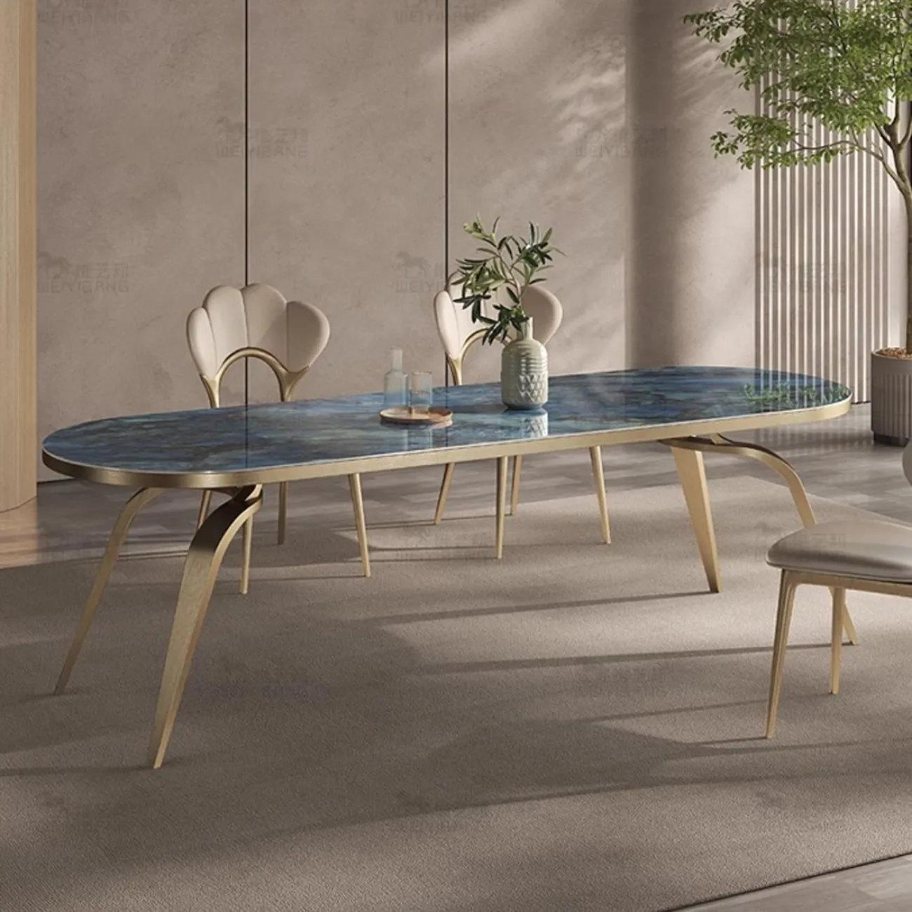 Итальянский каменный обеденный стол из мрамора BANG 36456-29 Итальянский каменный обеденный стол из мрамора BANG 36456-29