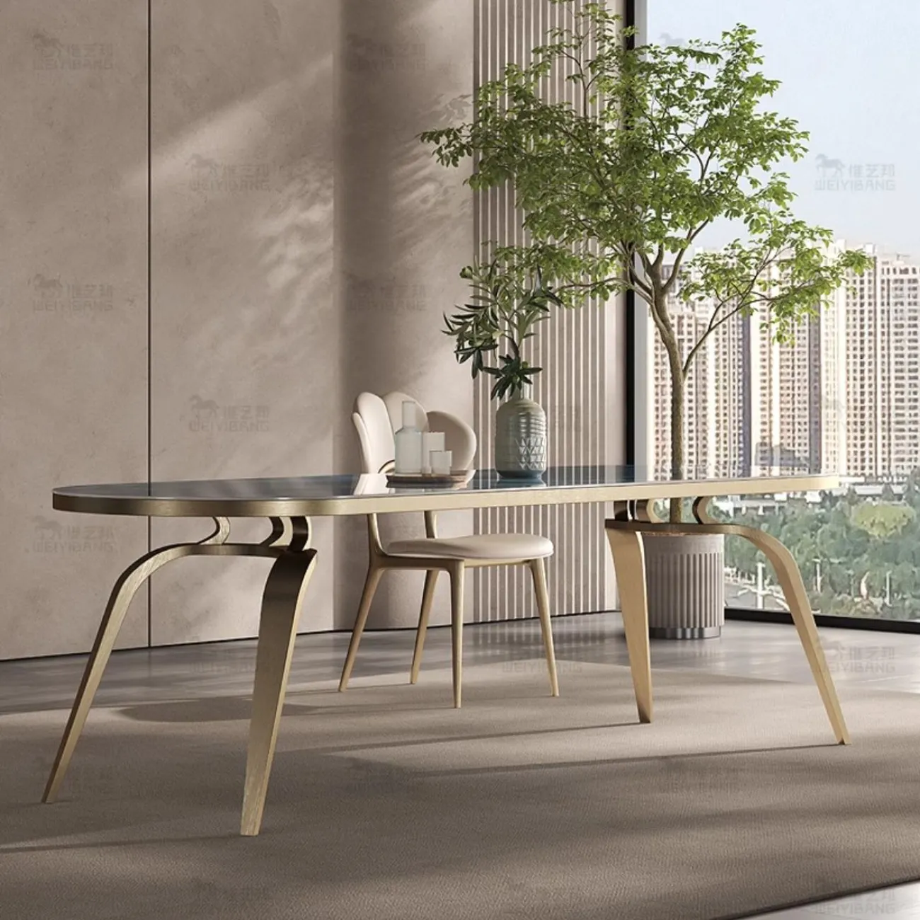 Итальянский каменный обеденный стол из мрамора BANG 36456-29 Итальянский каменный обеденный стол из мрамора BANG 36456-29