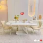 Обеденный стол из каменной плиты кремового цвета BANG 36457-29