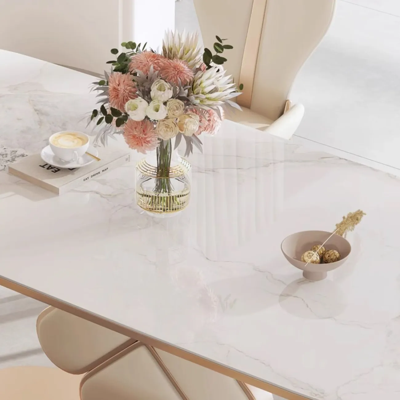 Легкий роскошный обеденный стол из каменной плиты BANG 36458-29