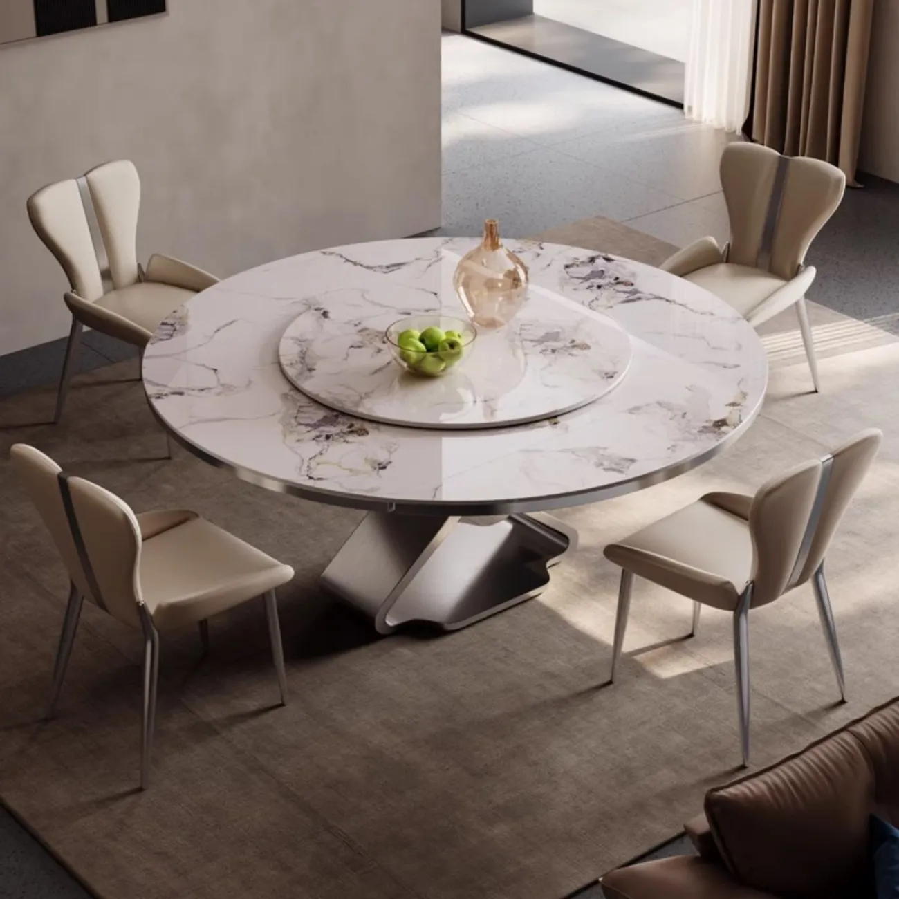 Выдвижной роскошный обеденный стол из натурального камня BANG 36459-29