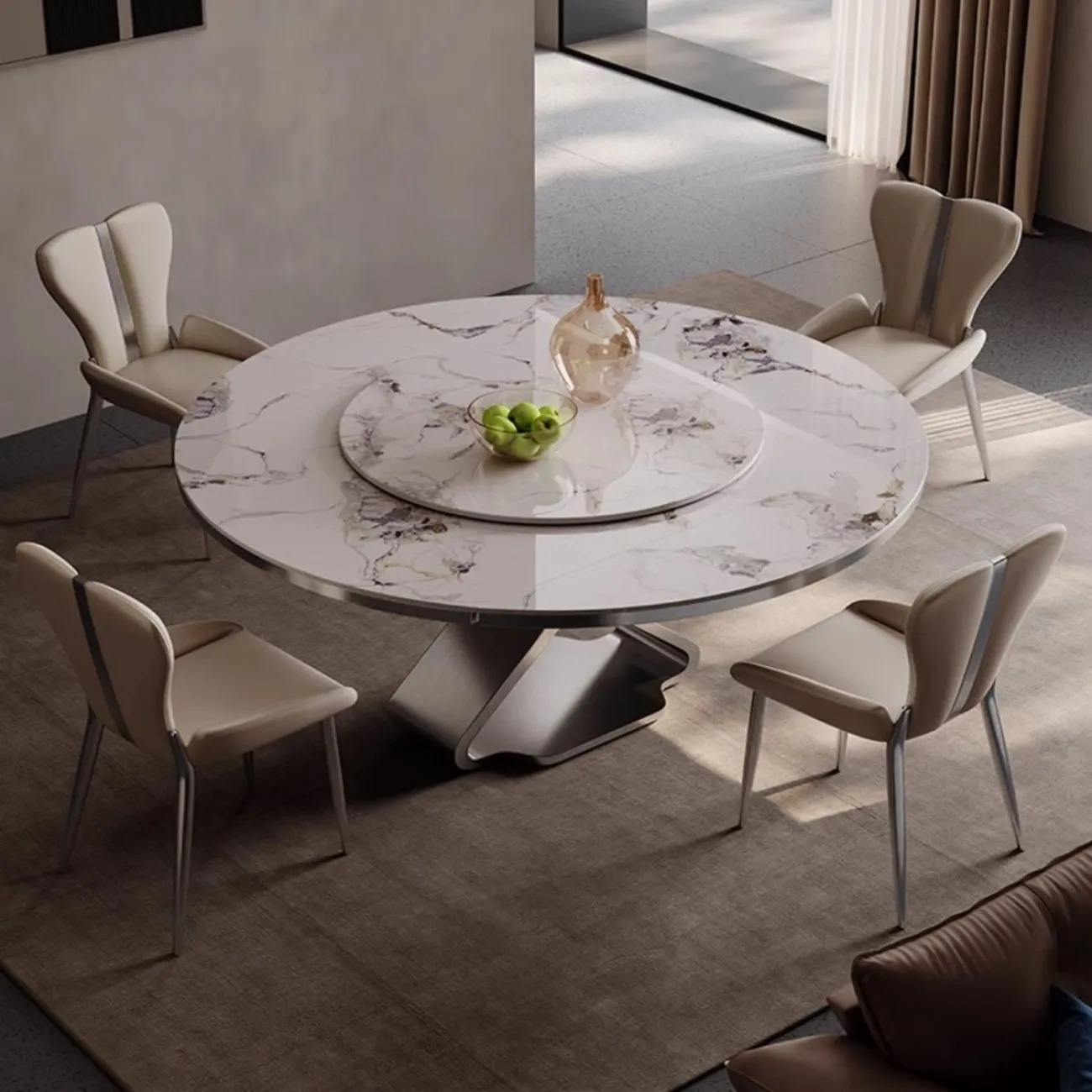 Выдвижной роскошный обеденный стол из натурального камня BANG 36459-29