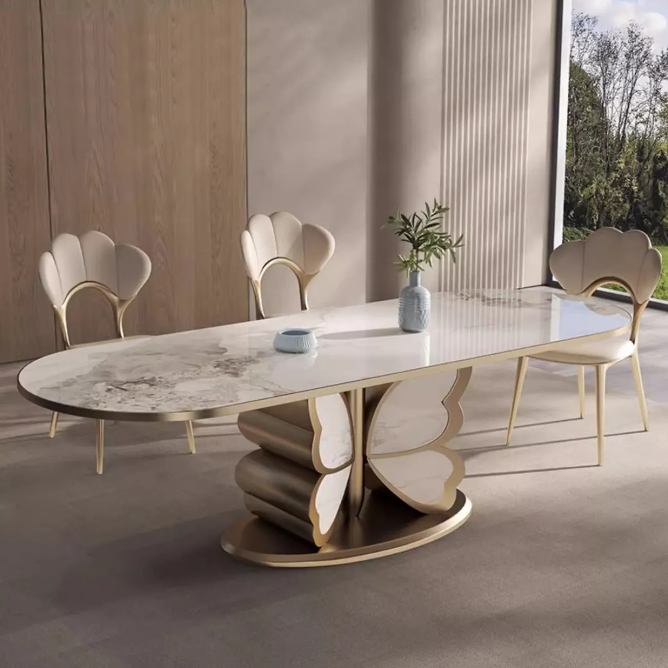 Роскошный мраморный обеденный стол высокого класса BANG 36460-29 Роскошный мраморный обеденный стол высокого класса BANG 36460-29