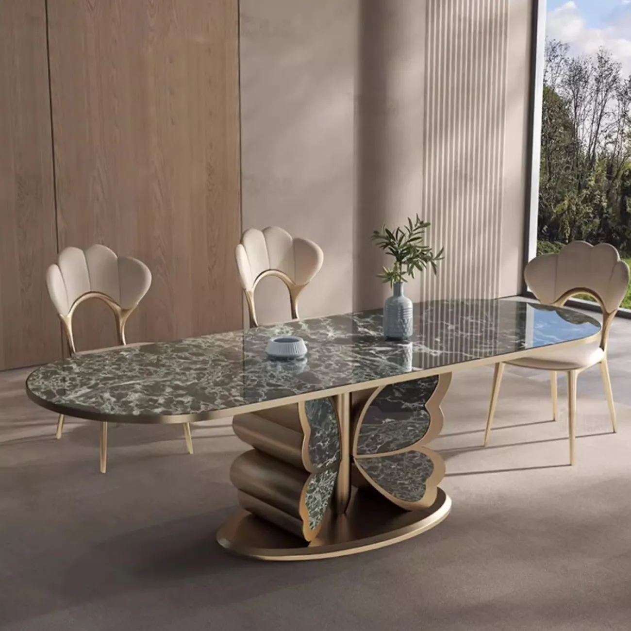 Роскошный мраморный обеденный стол высокого класса BANG 36460-29 Роскошный мраморный обеденный стол высокого класса BANG 36460-29
