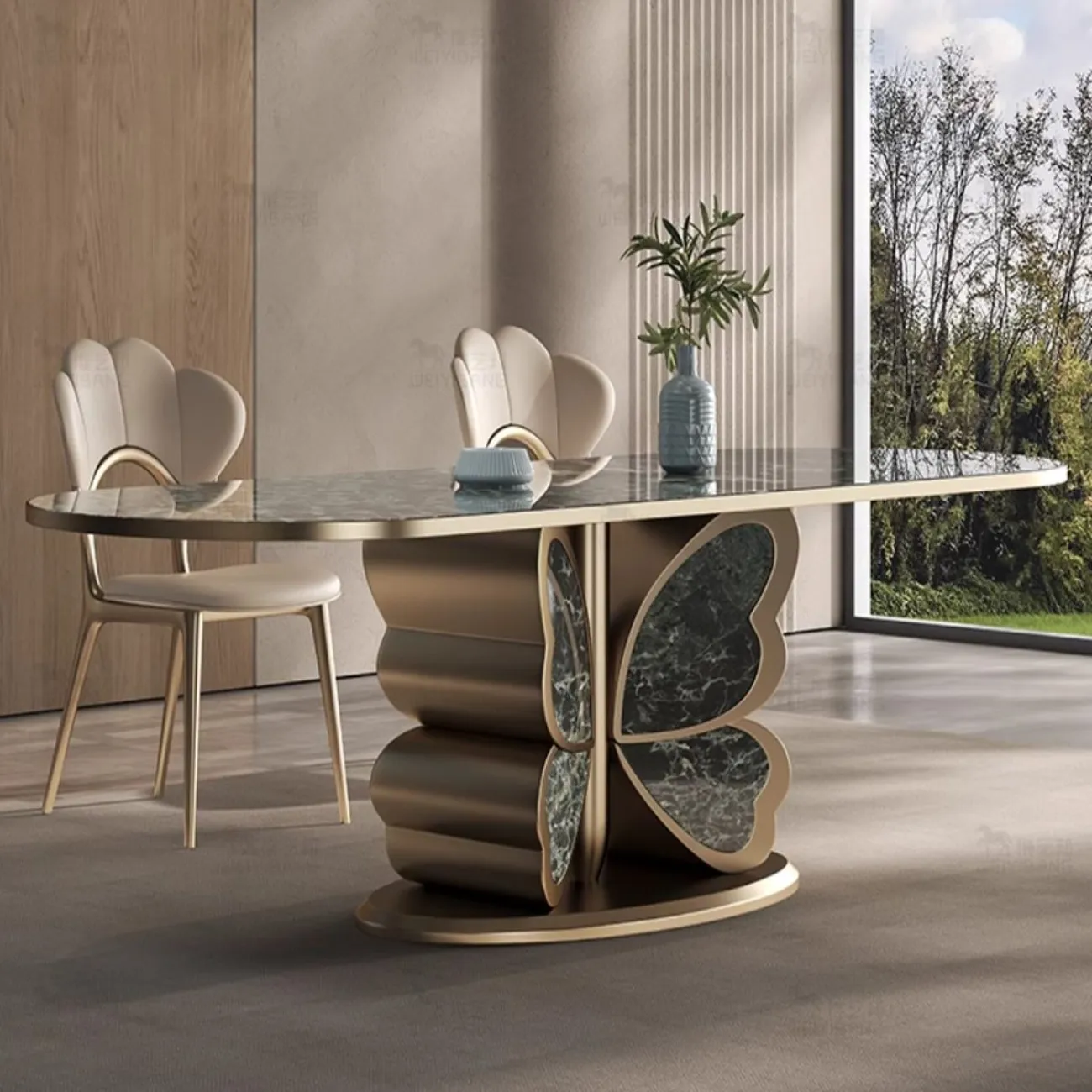 Роскошный мраморный обеденный стол высокого класса BANG 36460-29 Роскошный мраморный обеденный стол высокого класса BANG 36460-29