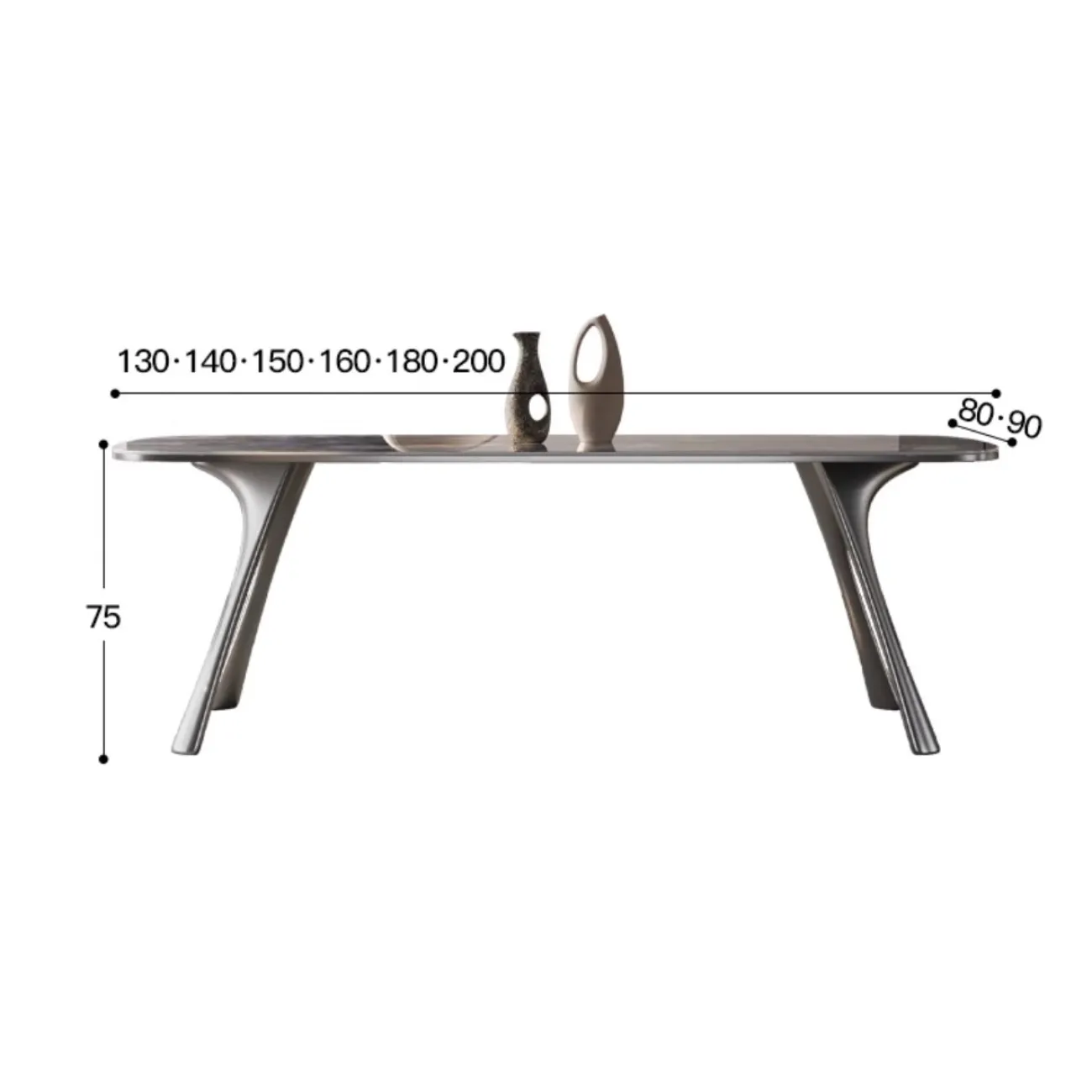 Обеденный стол из светлой роскошной каменной плиты BANG 36461-29