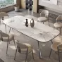 Обеденный стол из светлой роскошной каменной плиты BANG 36461-29