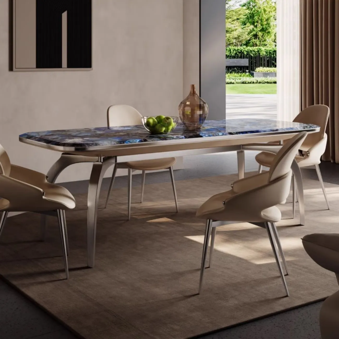 Обеденный стол из роскошного мрамора BANG 36462-29 Обеденный стол из роскошного мрамора BANG 36462-29