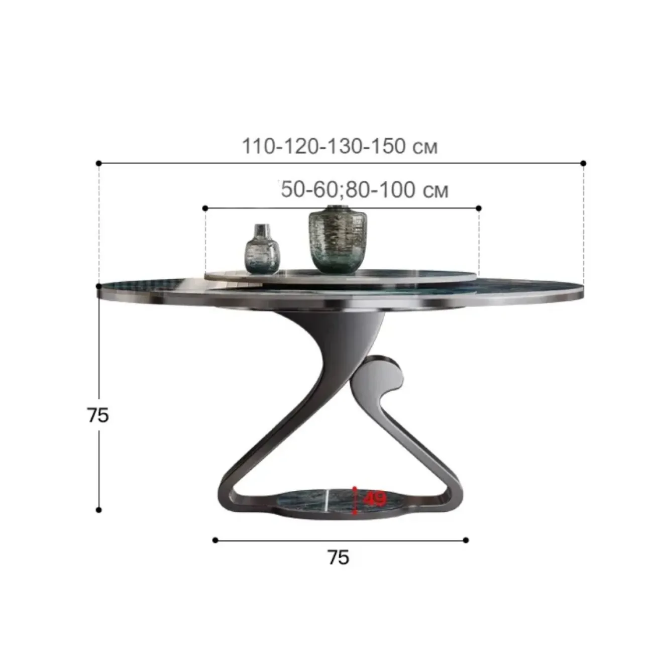 Обеденный круглый стол с поворотным столом BANG 36463-29 Обеденный круглый стол с поворотным столом BANG 36463-29