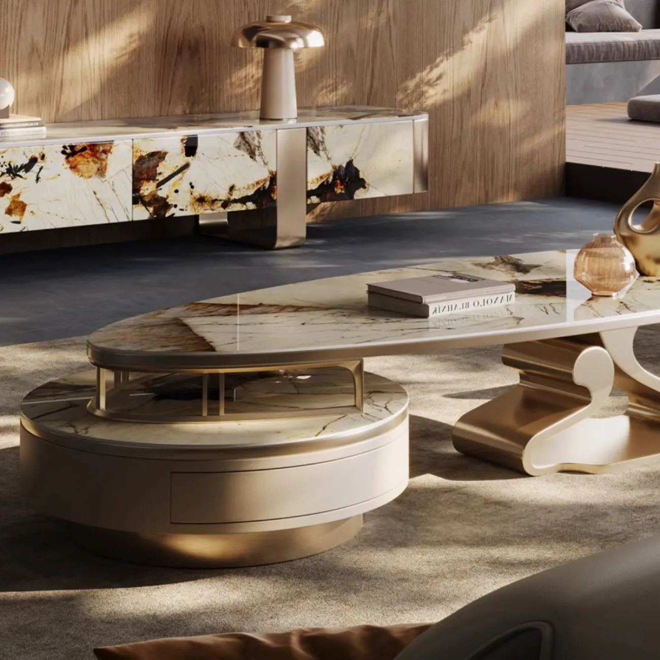 Современный роскошный журнальный столик из нержавеющей стали BANG 36465-29