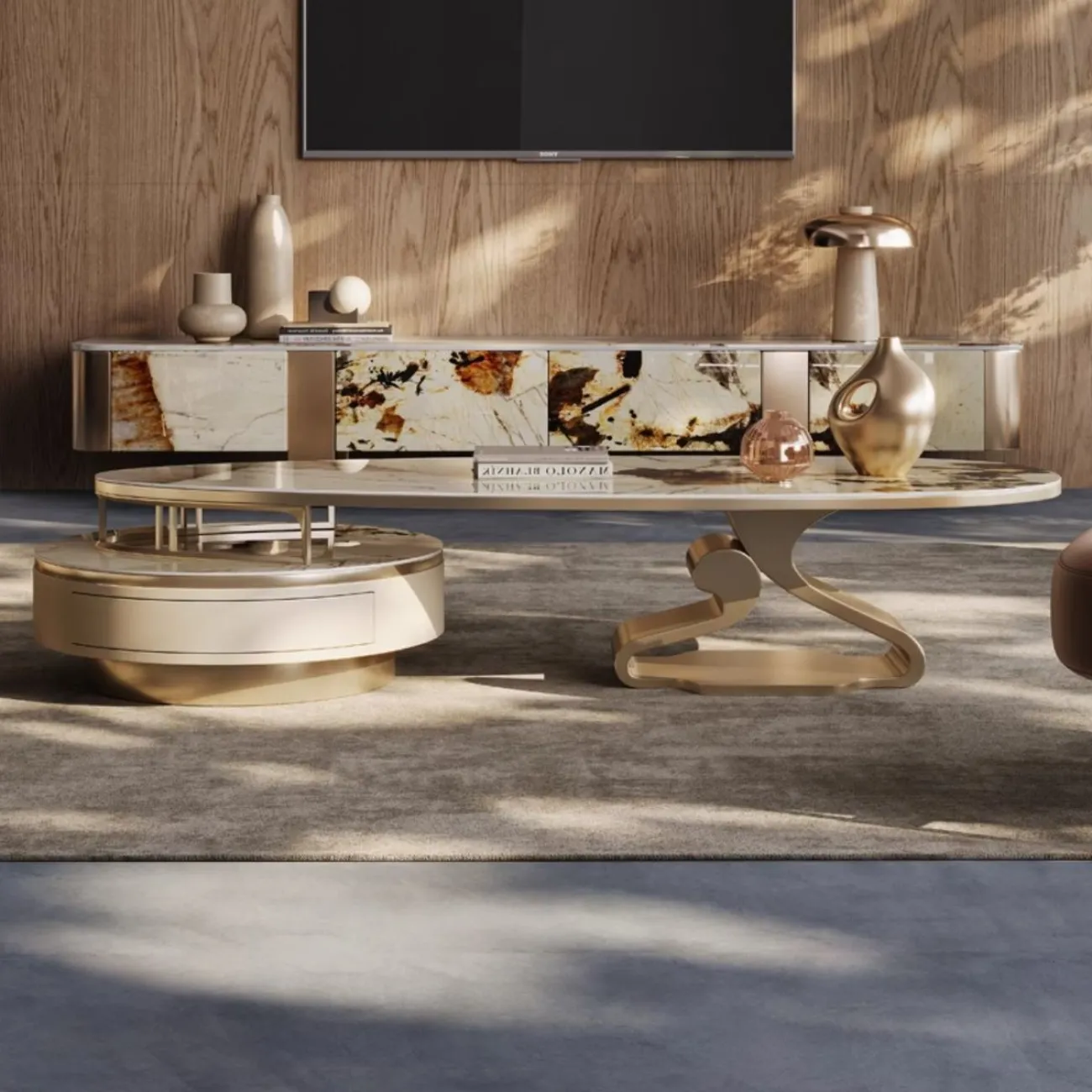 Современный роскошный журнальный столик из нержавеющей стали BANG 36465-29