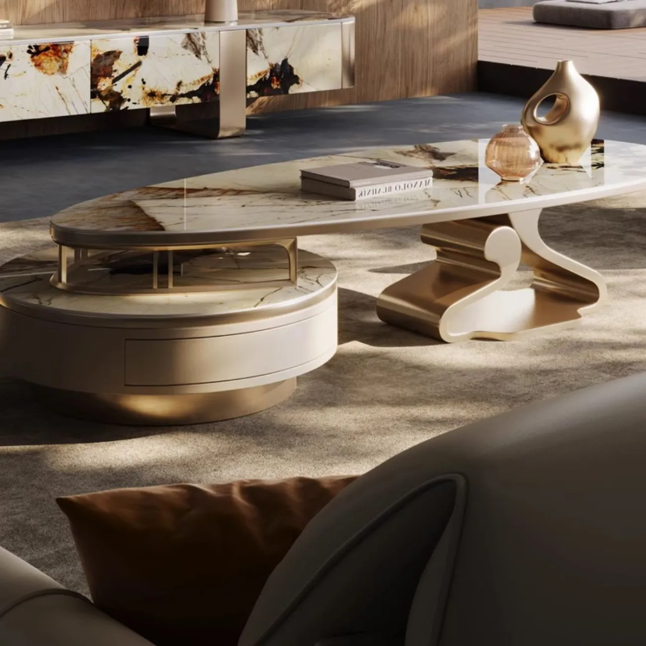 Современный роскошный журнальный столик из нержавеющей стали BANG 36465-29