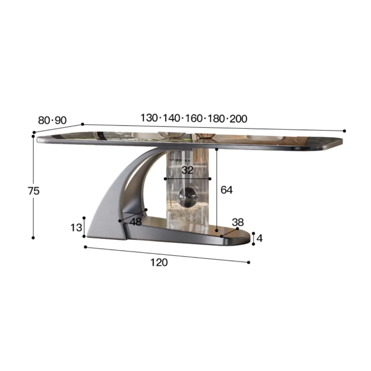 Роскошный каменный обеденный стол из каменной плиты BANG 36466-29