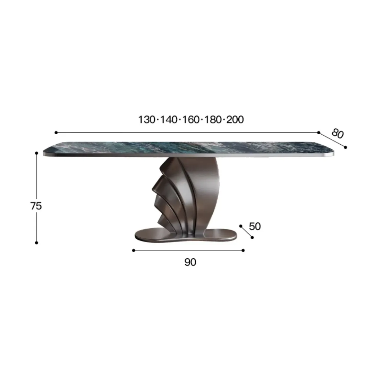 Роскошный обеденный стол из натурального камня BANG 36467-29 Роскошный обеденный стол из натурального камня BANG 36467-29