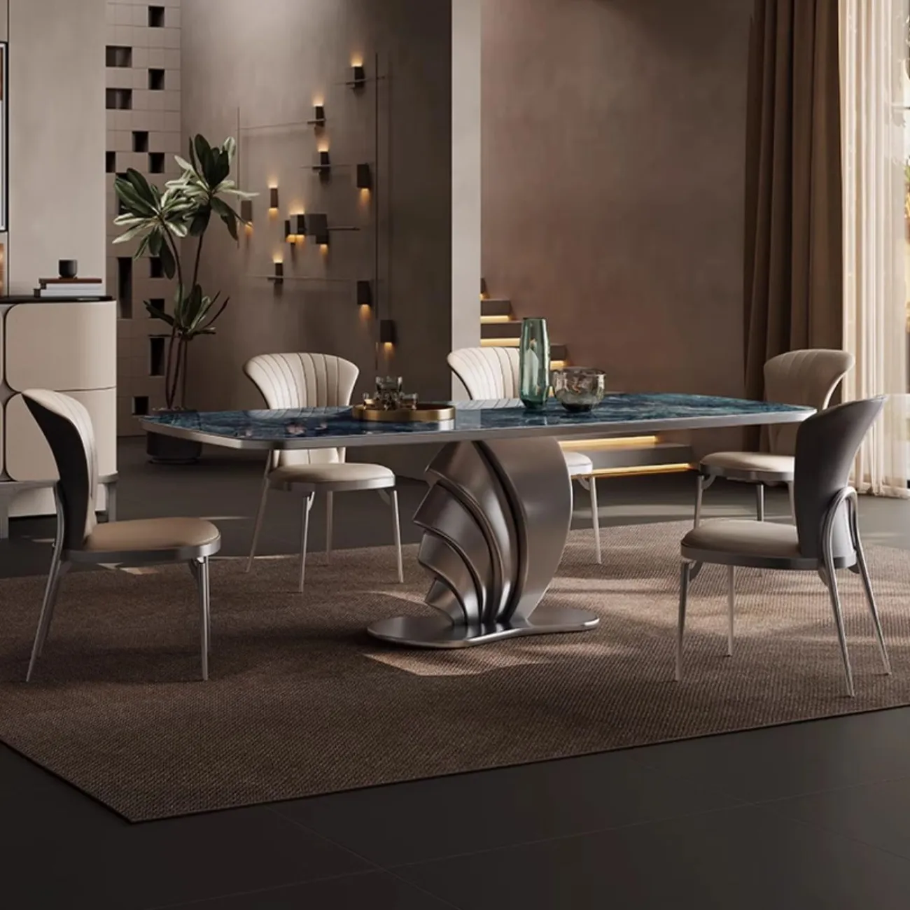 Роскошный обеденный стол из натурального камня BANG 36467-29 Роскошный обеденный стол из натурального камня BANG 36467-29