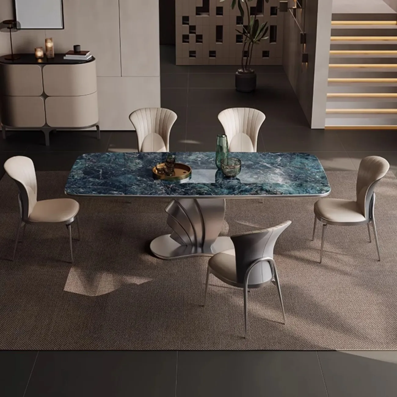 Роскошный обеденный стол из натурального камня BANG 36467-29 Роскошный обеденный стол из натурального камня BANG 36467-29