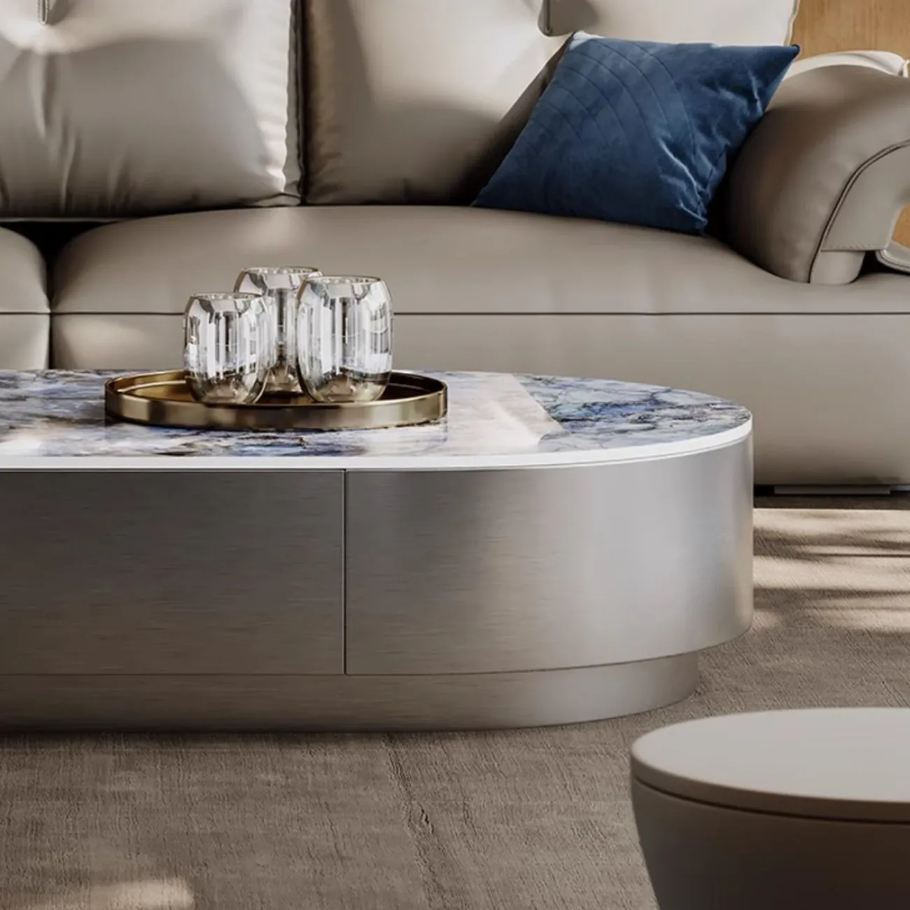 Роскошный журнальный столик из натурального камня BANG 36468-29