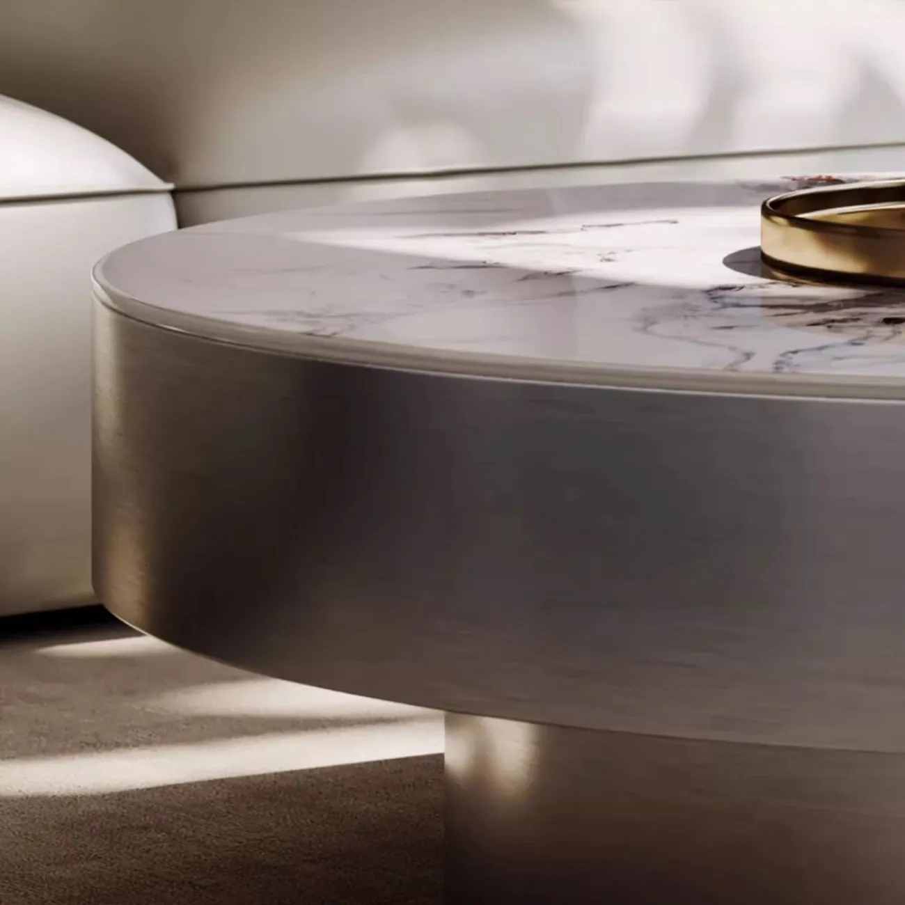 Роскошный круглый журнальный столик из каменной плиты BANG 36469-29