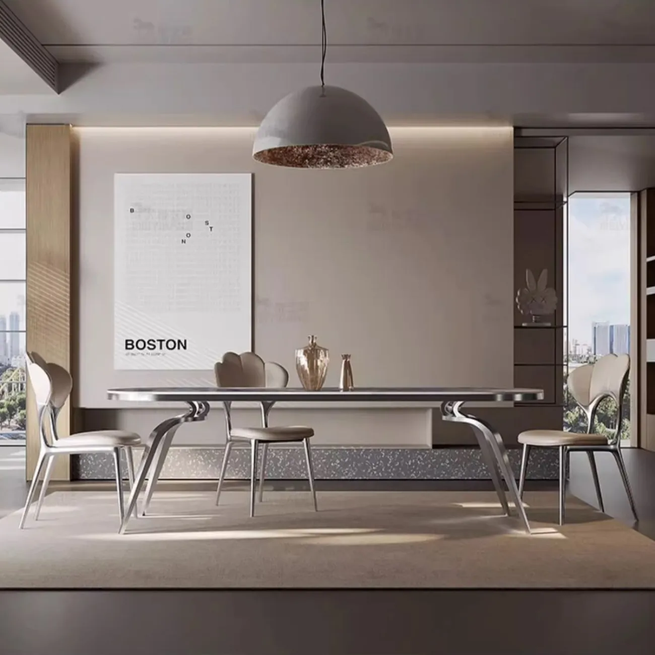 Роскошный мраморный обеденный стол BANG 36472-29