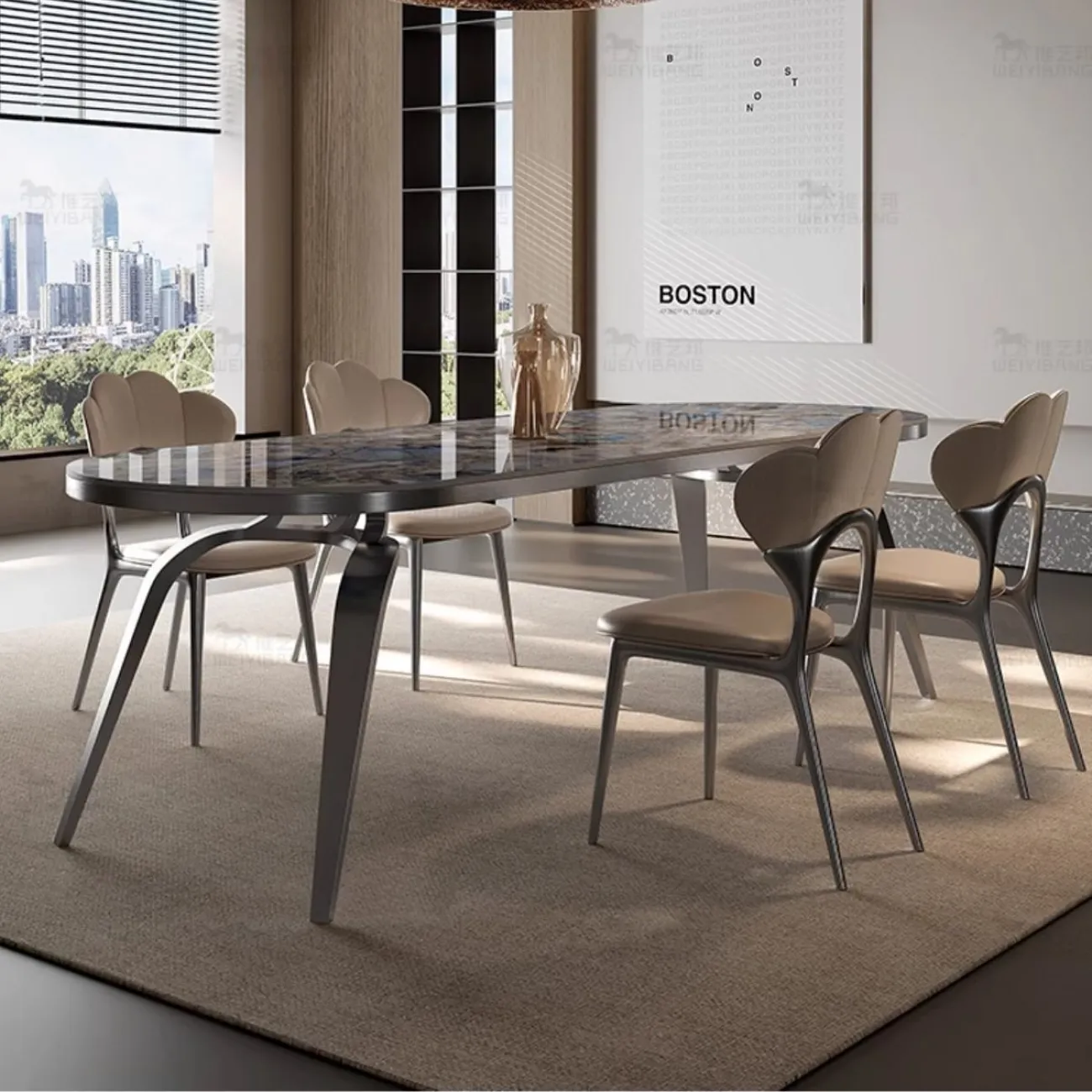 Роскошный мраморный обеденный стол BANG 36472-29