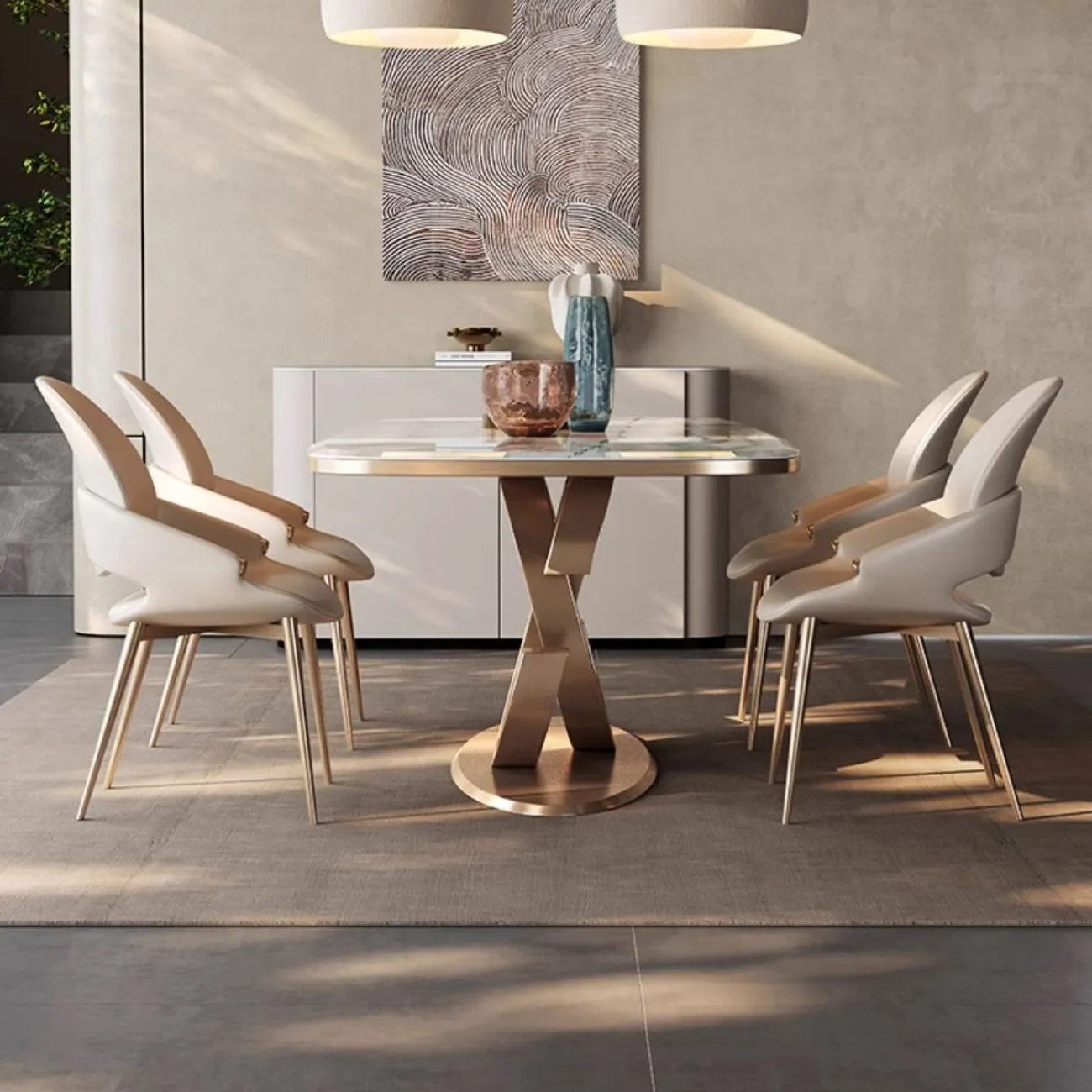 Роскошный обеденный стол из натурального камня BANG 36473-29 Роскошный обеденный стол из натурального камня BANG 36473-29