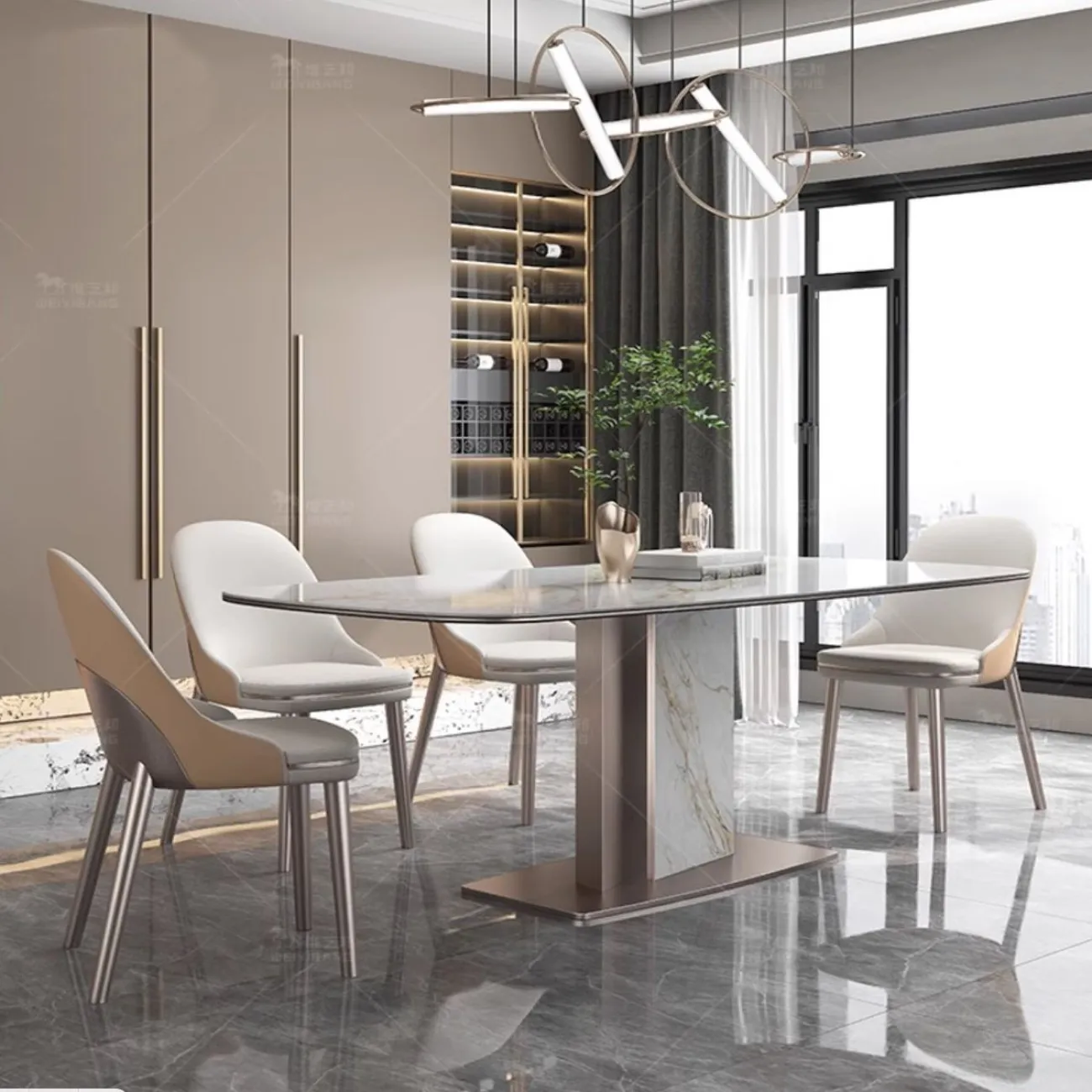 Легкий роскошный обеденный стол из каменной плиты BANG 36474-29