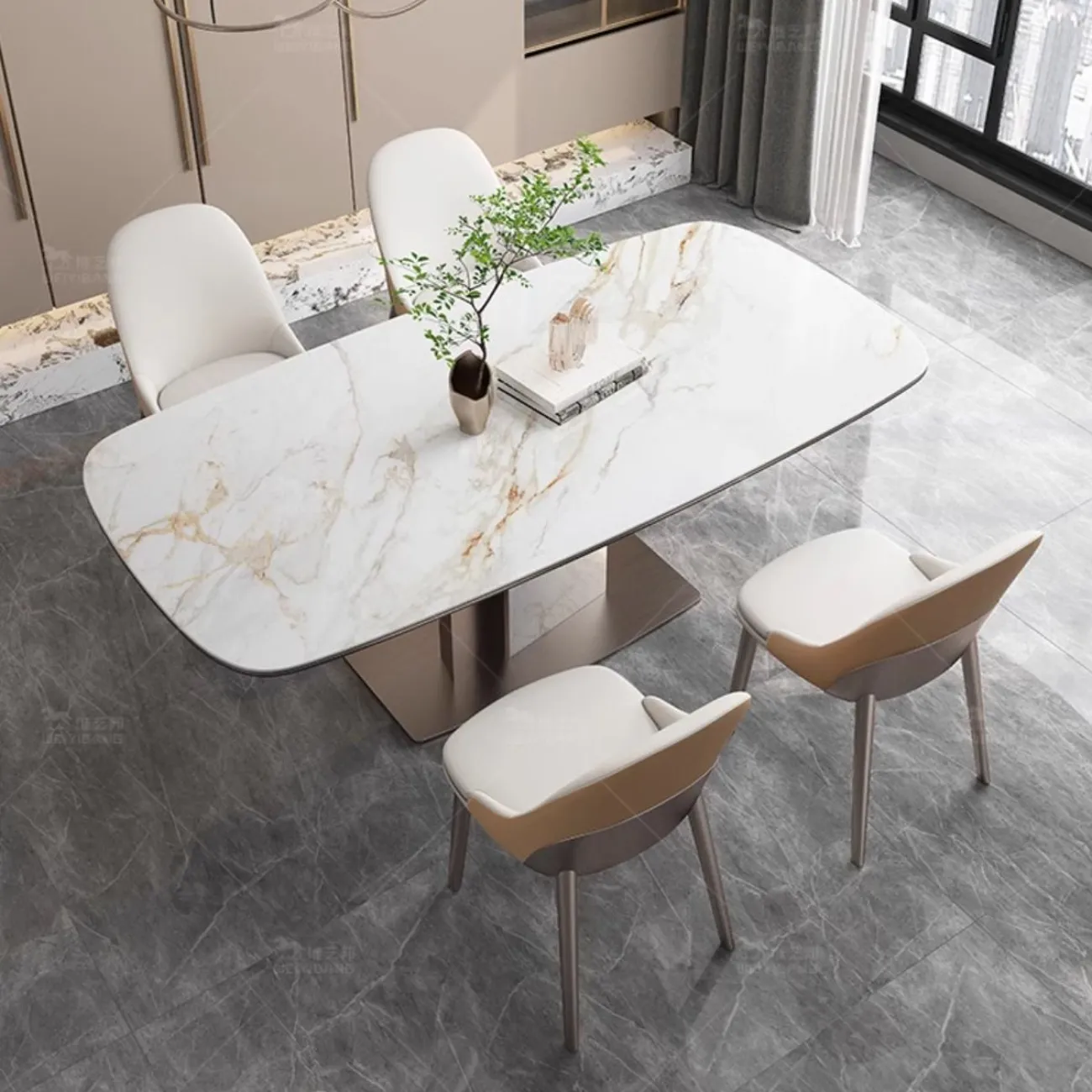 Легкий роскошный обеденный стол из каменной плиты BANG 36474-29