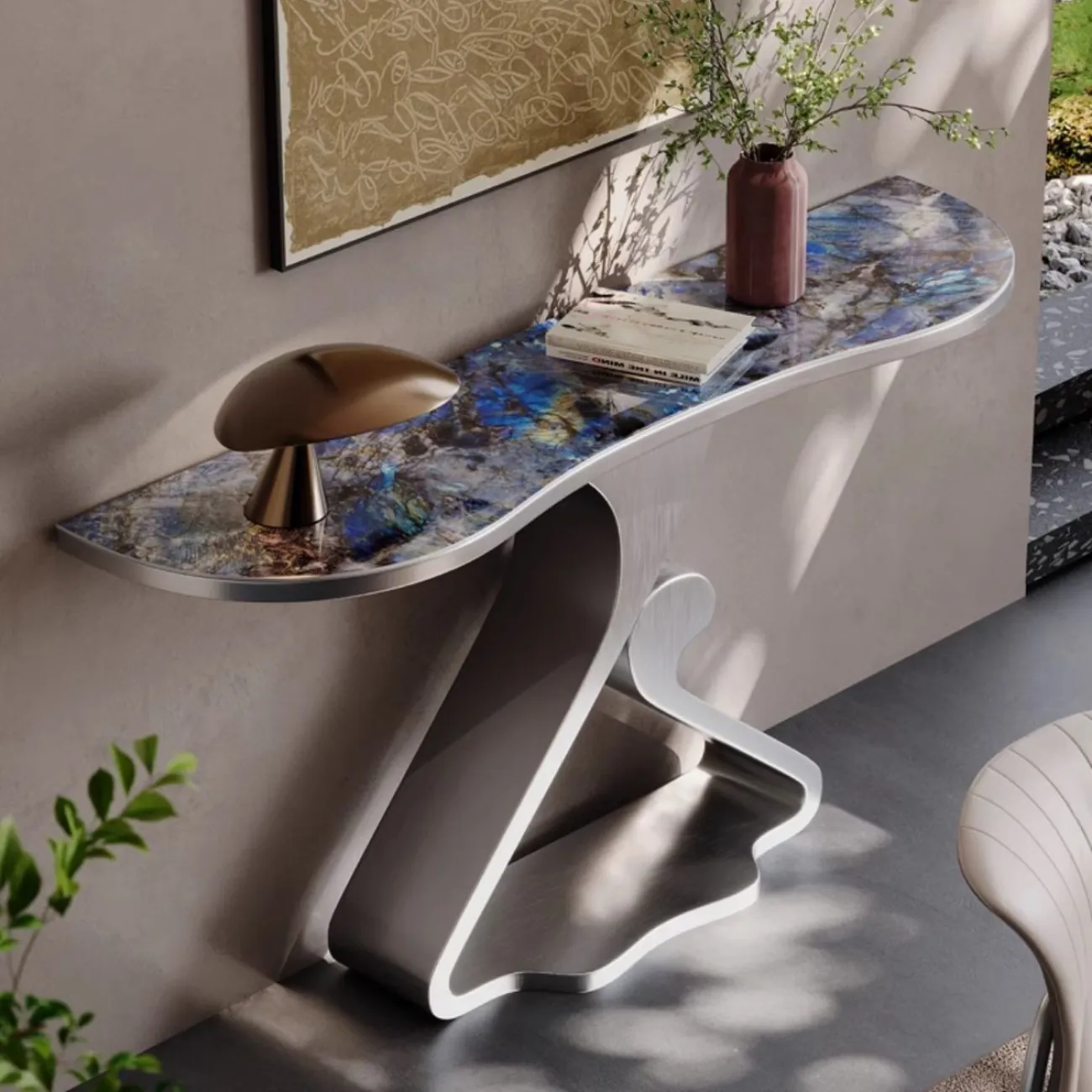 Роскошный консольный столик из натурального камня BANG 36476-29