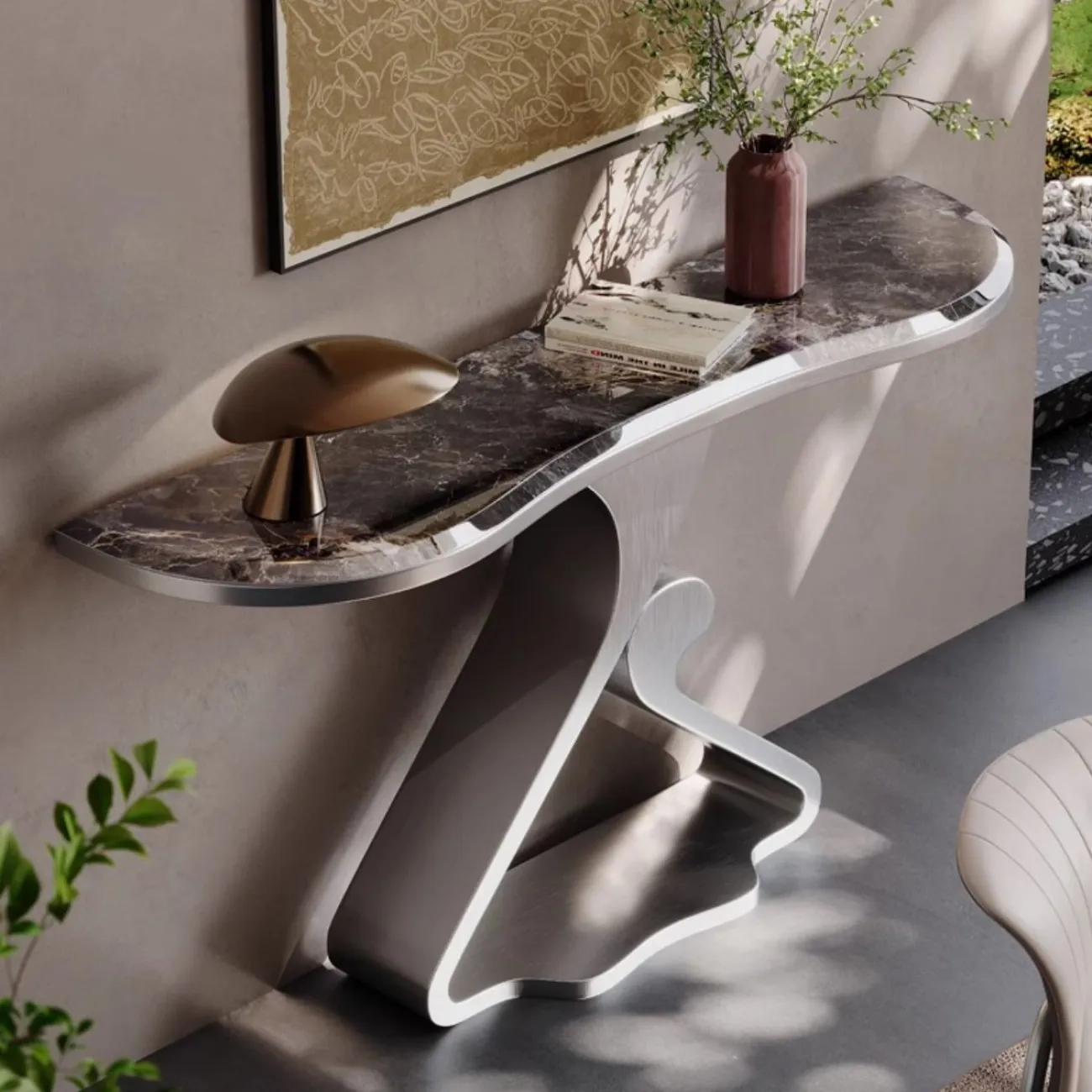 Роскошный консольный столик из натурального камня BANG 36476-29