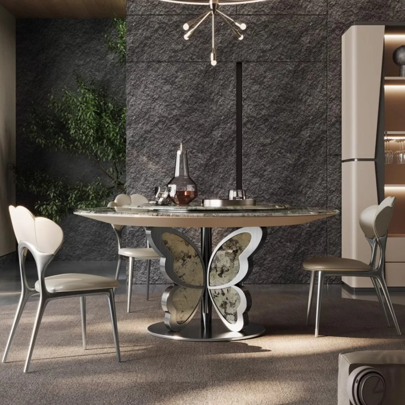 Круглый обеденный стол из натурального камня BANG 36477-29