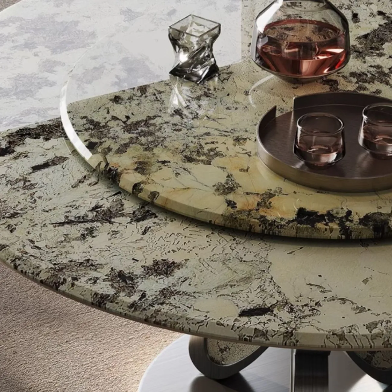 Круглый обеденный стол из натурального камня BANG 36477-29