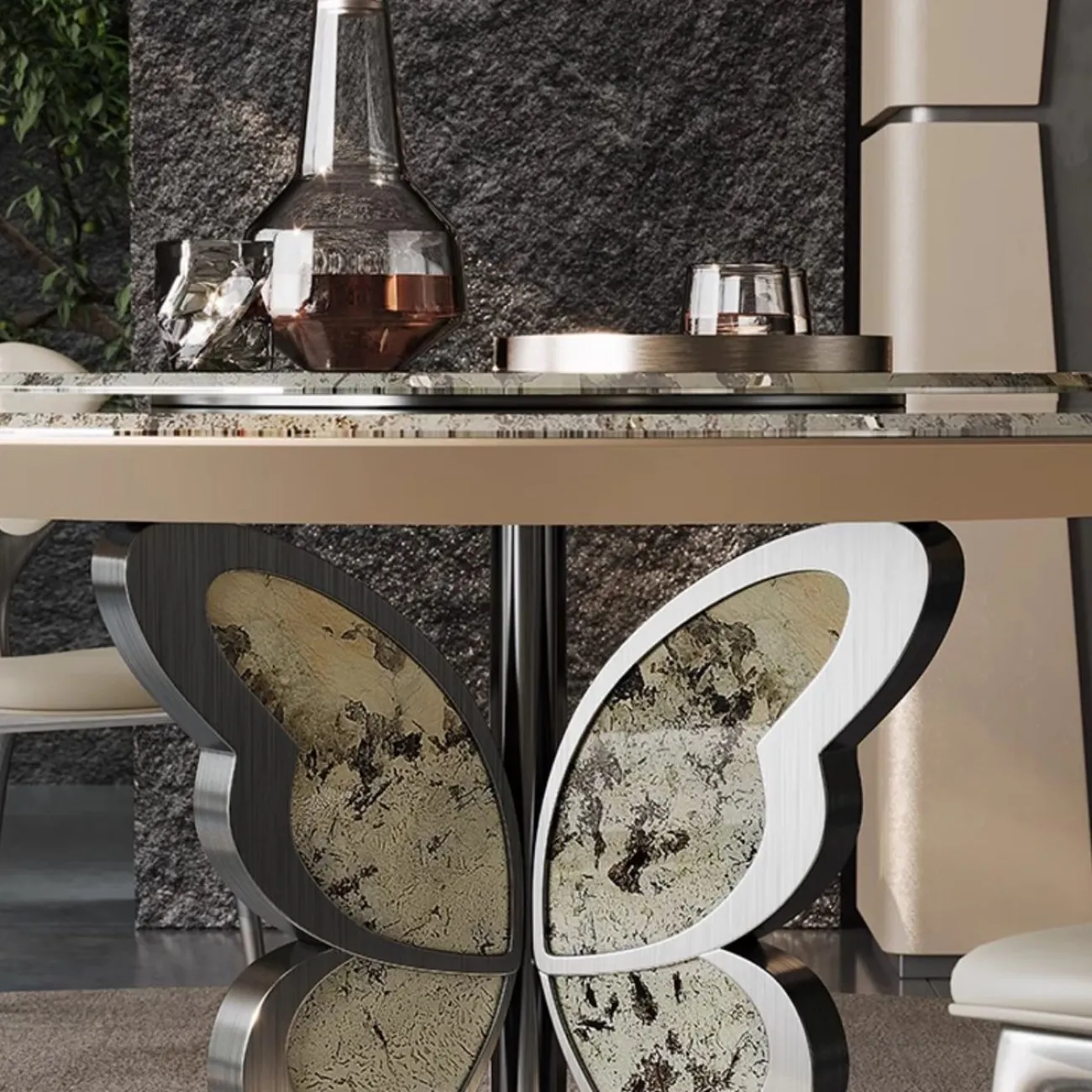 Круглый обеденный стол из натурального камня BANG 36477-29