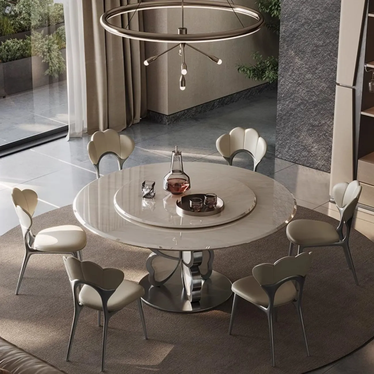 Круглый обеденный стол из натурального камня BANG 36477-29