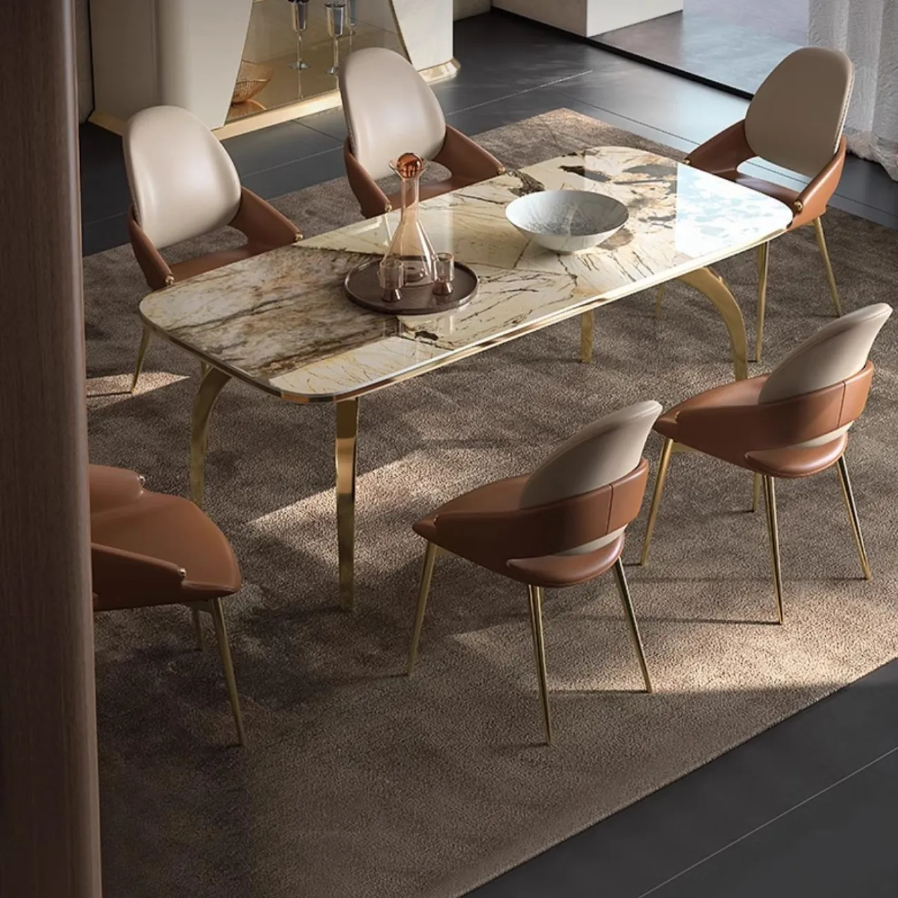 Легкий роскошный обеденный стол из натурального камня BANG 36478-29