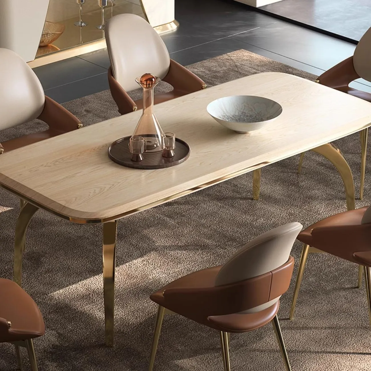 Легкий роскошный обеденный стол из натурального камня BANG 36478-29