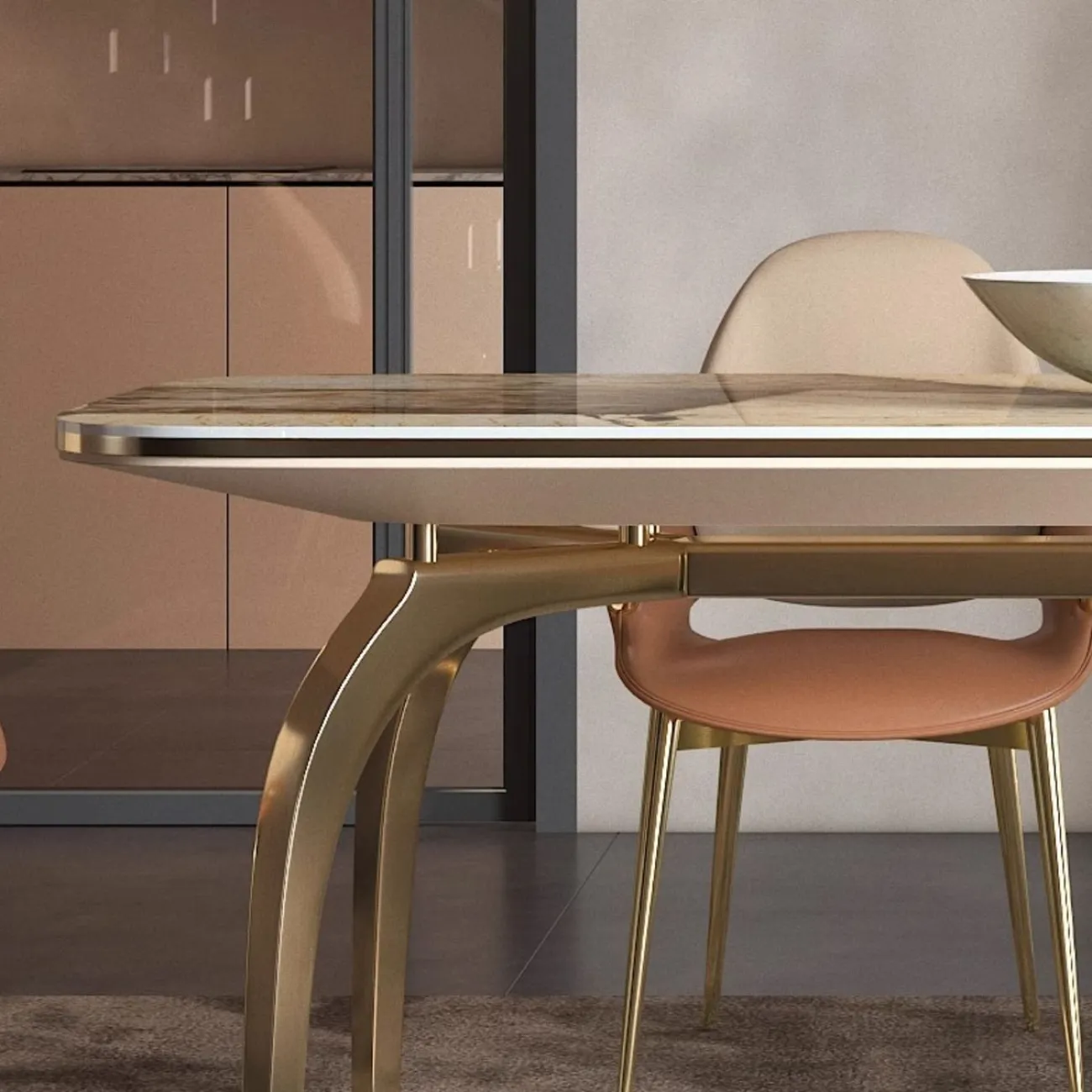 Легкий роскошный обеденный стол из натурального камня BANG 36478-29