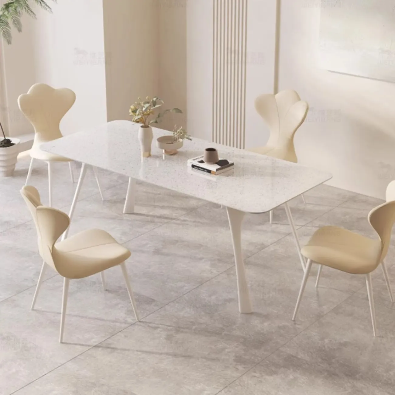 Обеденный стол прямоугольной формы из натурального камня BANG 36479-29 Обеденный стол прямоугольной формы из натурального камня BANG 36479-29