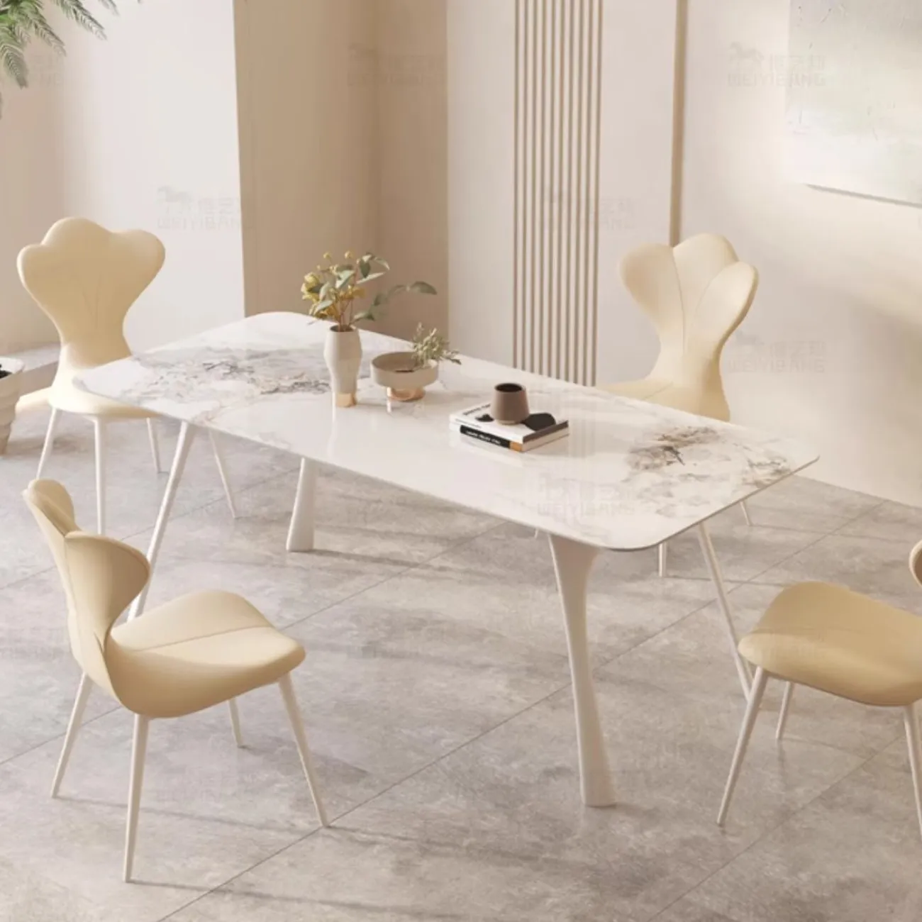 Обеденный стол прямоугольной формы из натурального камня BANG 36479-29 Обеденный стол прямоугольной формы из натурального камня BANG 36479-29