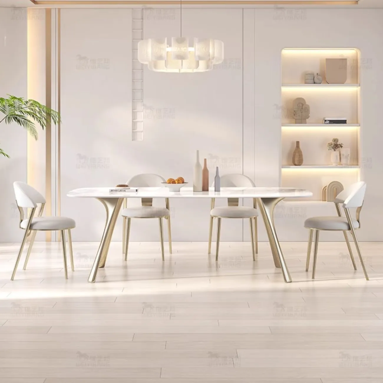  Минималистичный прямоугольный обеденный стол из мрамора BANG 36482-29