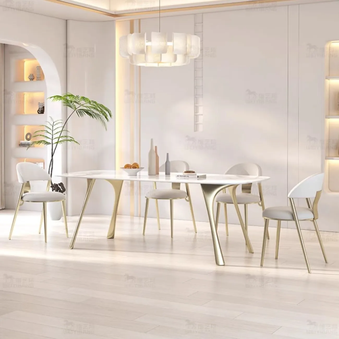  Минималистичный прямоугольный обеденный стол из мрамора BANG 36482-29