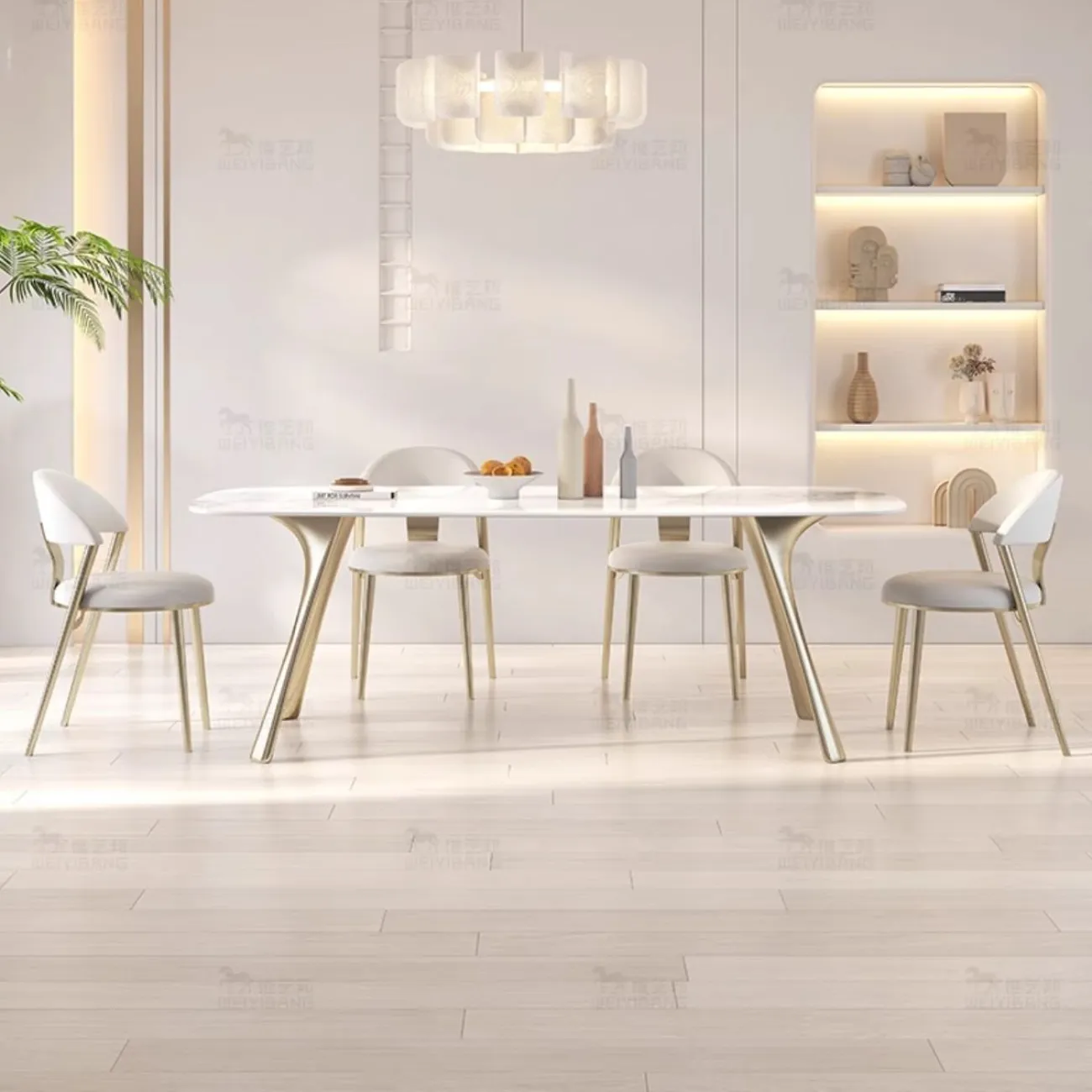  Минималистичный прямоугольный обеденный стол из мрамора BANG 36482-29