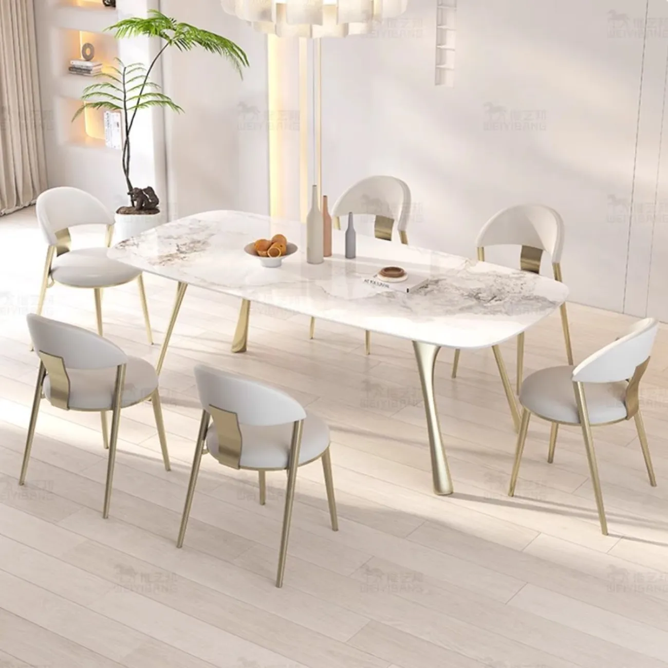  Минималистичный прямоугольный обеденный стол из мрамора BANG 36482-29