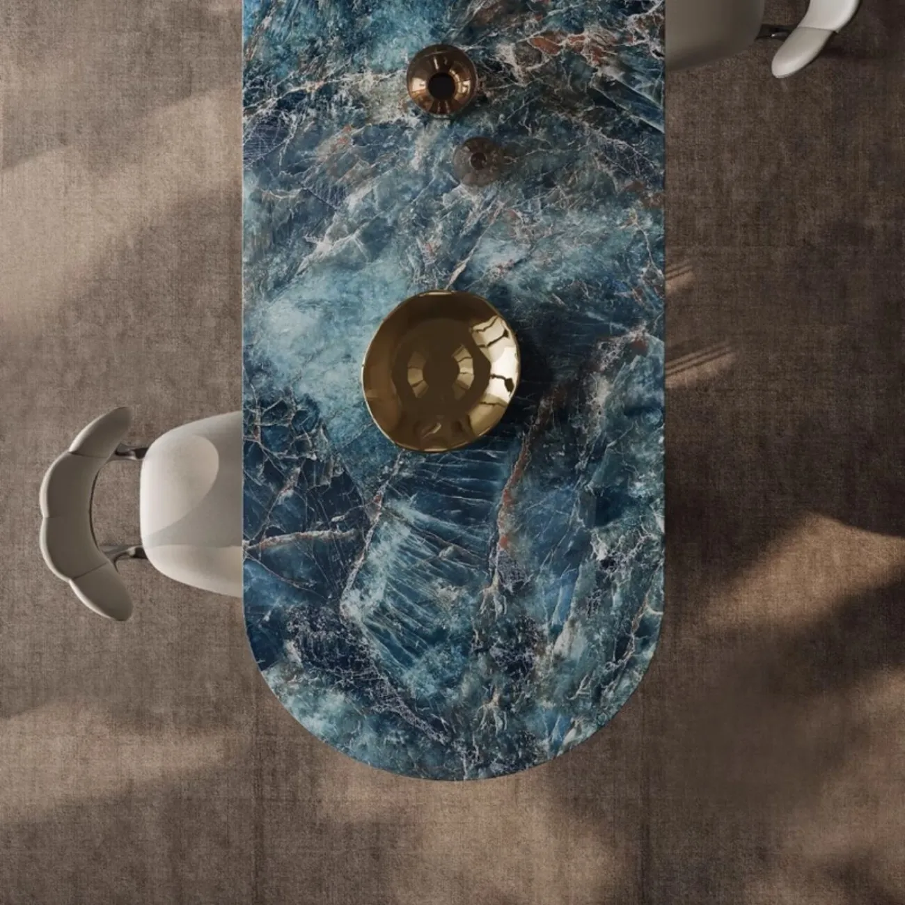 Обеденный стол из светлой роскошной каменной плиты в итальянском стиле BANG 36484-29