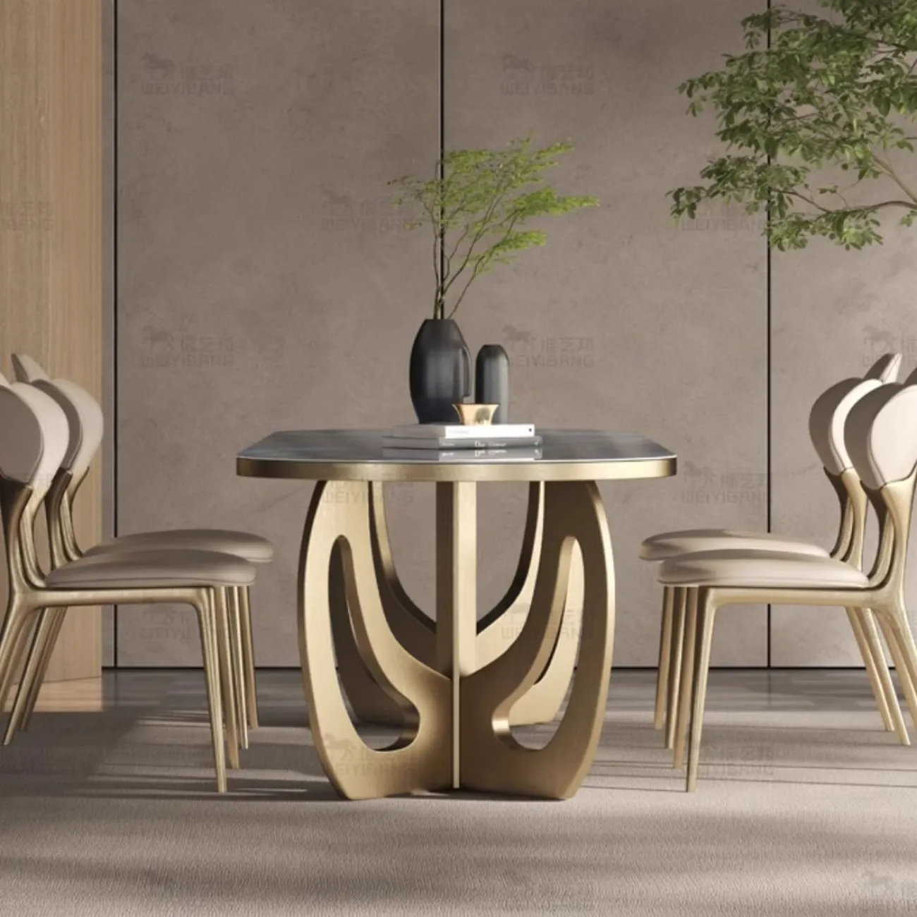 Овальный обеденный стол из роскошного камня BANG 36485-29