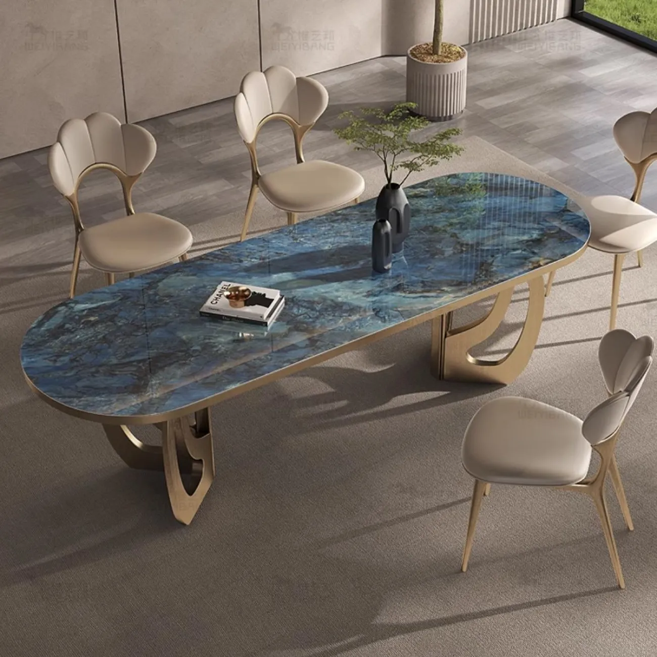 Овальный обеденный стол из роскошного камня BANG 36485-29