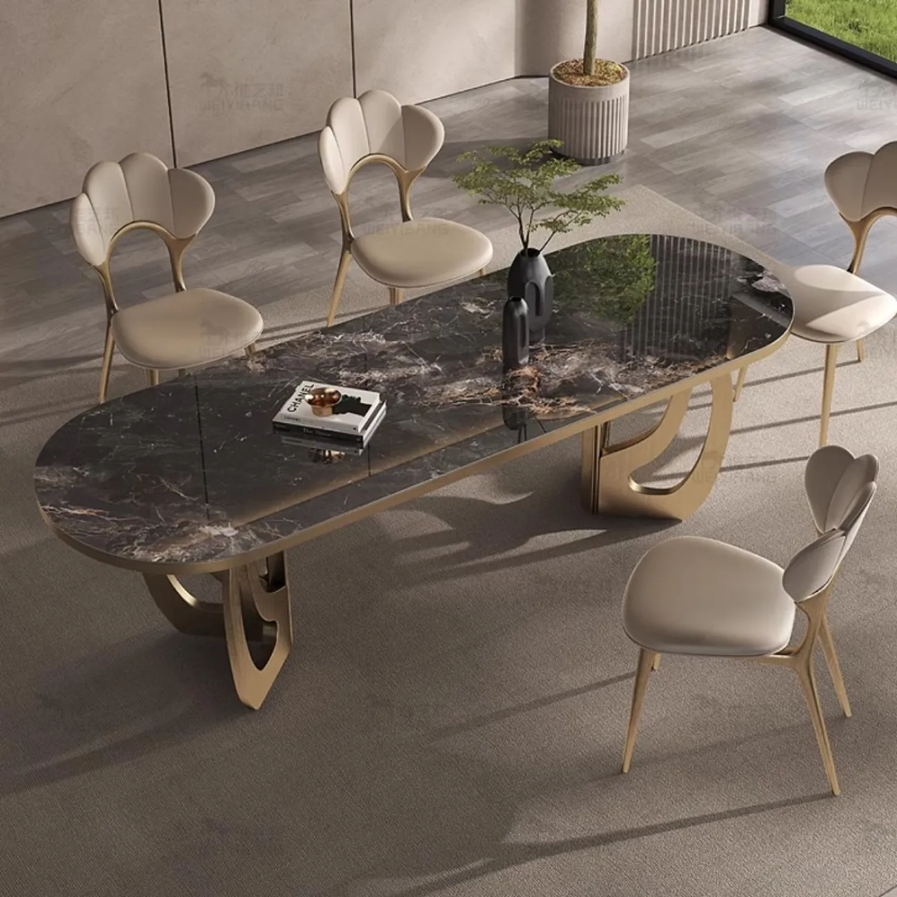 Овальный обеденный стол из роскошного камня BANG 36485-29